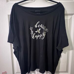 Torrid Black 'Bee Happy' Short Sleeve Tee